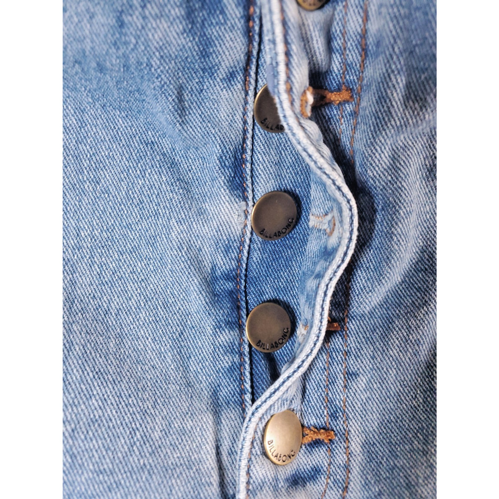 Billabong Denim Mini Skirt Womens Size 31 Blue Jean Button Front Panel - Picture 5 of 14